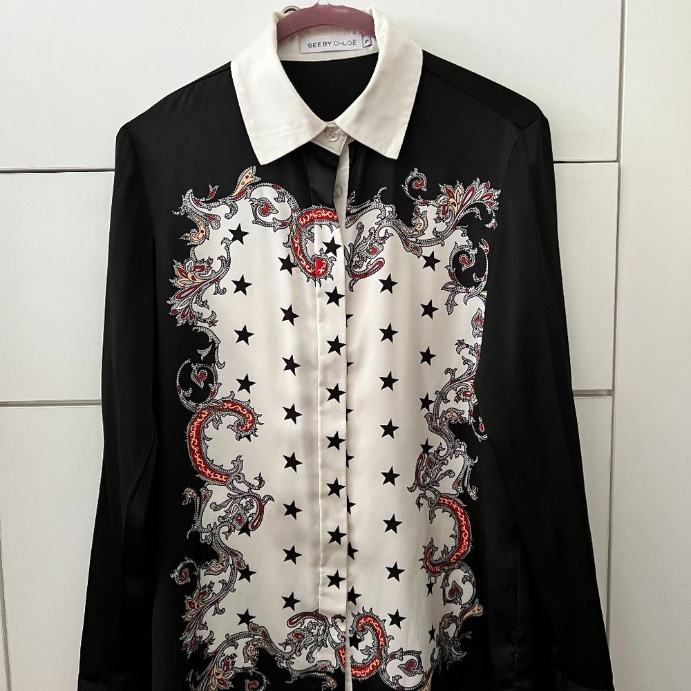 Black & White silk shirt